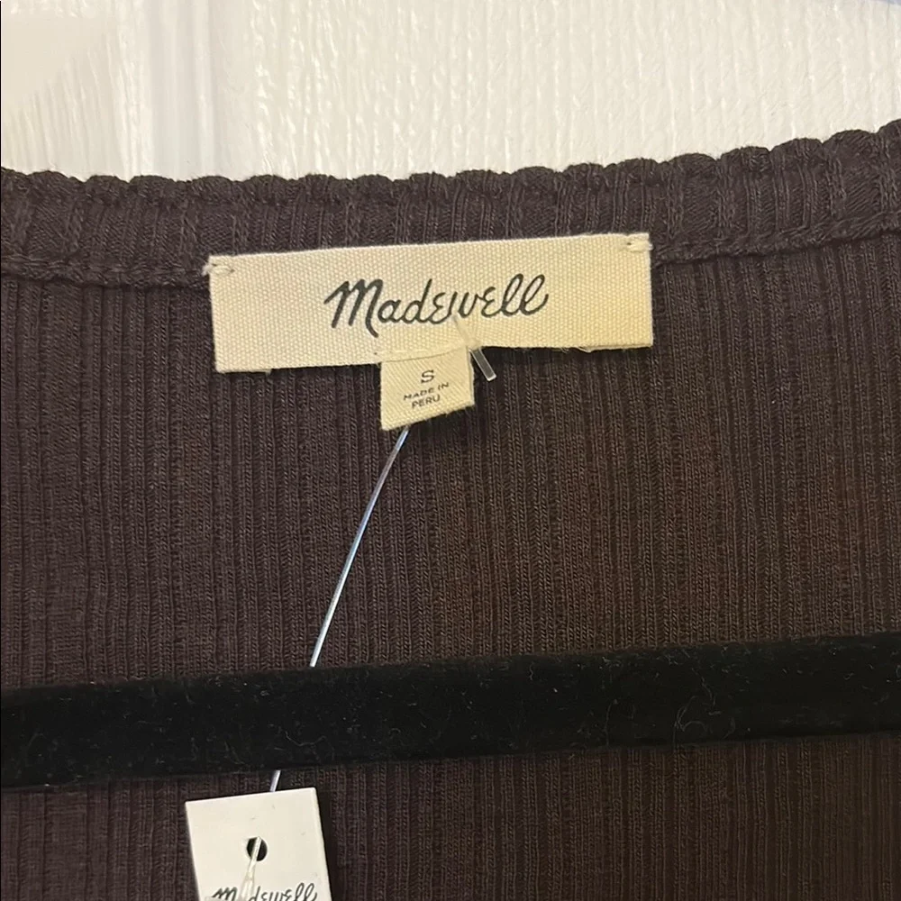 Women's Ribbed Brown Top - Picture 3 of 4